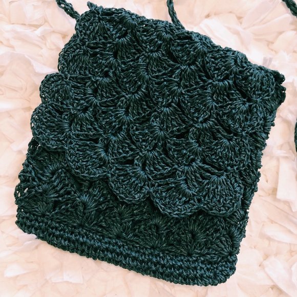 Vintage Black Woven Mini Crossbody Zipper Purse - Picture 5 of 7